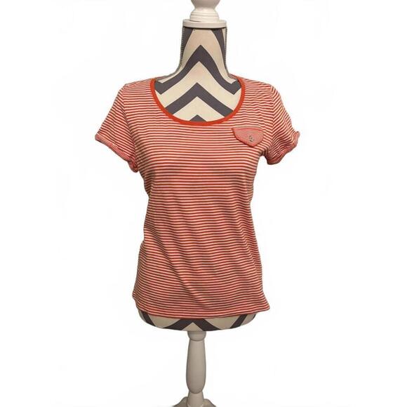 Jones NY Signature Orange/White Large Top Juniors - Picture 1 of 5